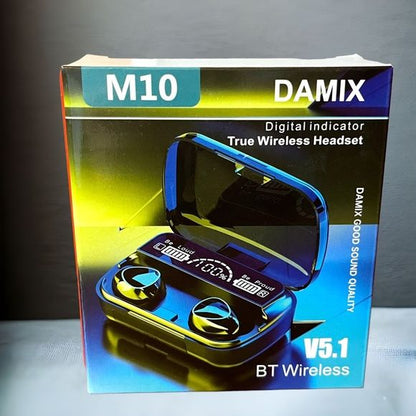 M10 Airbuds Wireless Bluetooth Earbuds | Deep Bass, Clear Calls & Charging Case