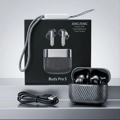 Buds Pro 5 TWS Wireless Bluetooth Earbuds – Touch Control, HD Stereo Sound