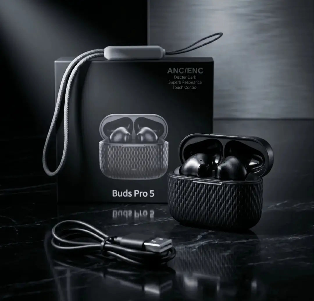 Buds Pro 5 TWS Wireless Bluetooth Earbuds – Touch Control, HD Stereo Sound