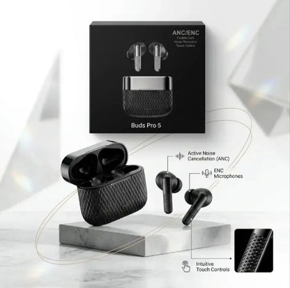 Buds Pro 5 TWS Wireless Bluetooth Earbuds – Touch Control, HD Stereo Sound