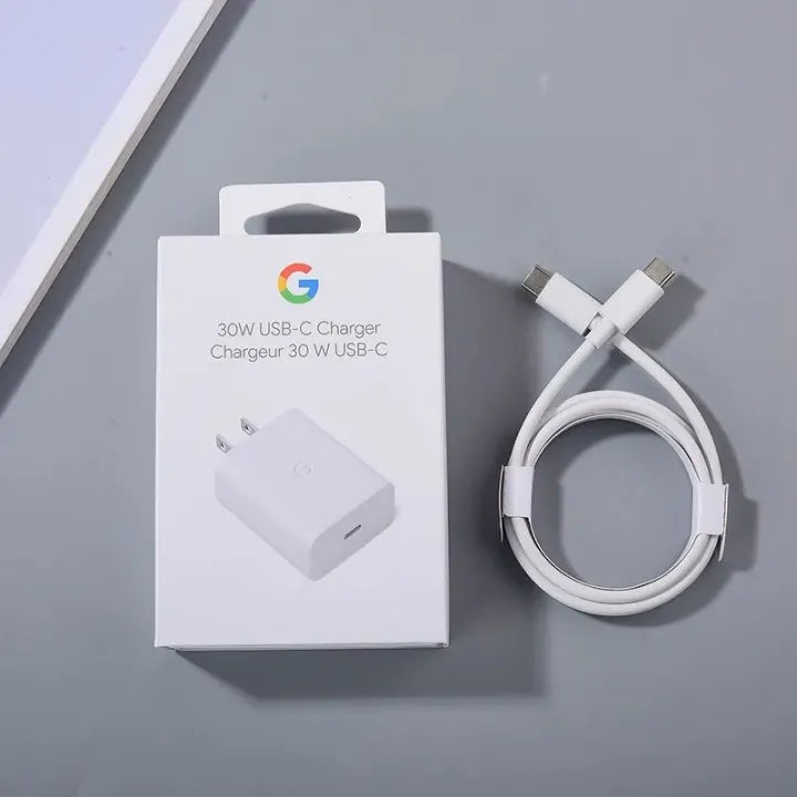 Original 30W USB-C PD Fast Charger Adapter for Google Pixel 6, 7, 5 Pro, 4/3/2 XL – Quick Charge 6A/5A/4A Power Supply