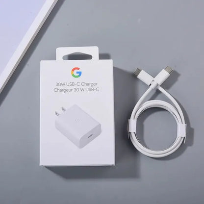Original 30W USB-C PD Fast Charger Adapter for Google Pixel 6, 7, 5 Pro, 4/3/2 XL – Quick Charge 6A/5A/4A Power Supply