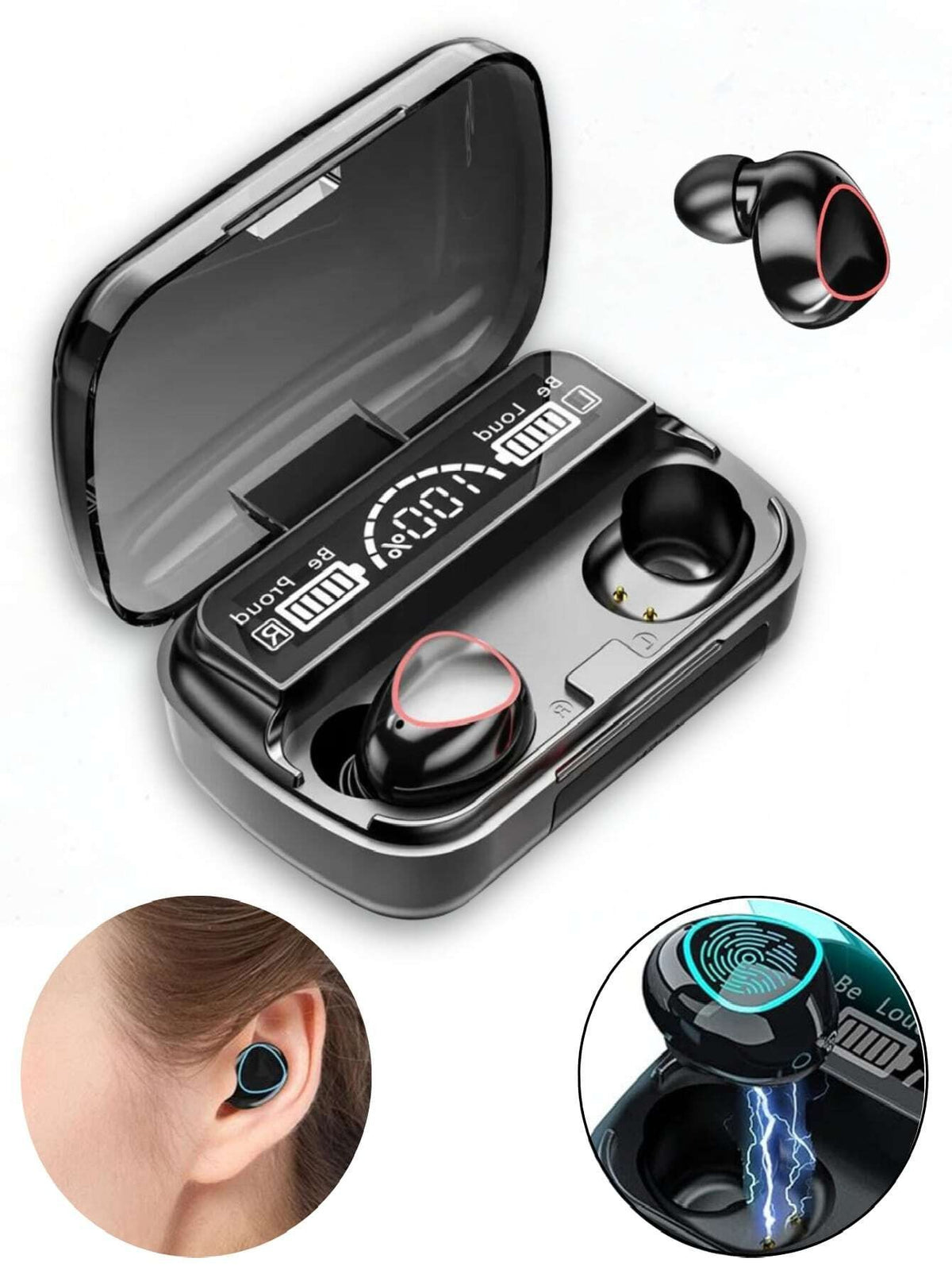 M10 Airbuds Wireless Bluetooth Earbuds | Deep Bass, Clear Calls & Charging Case