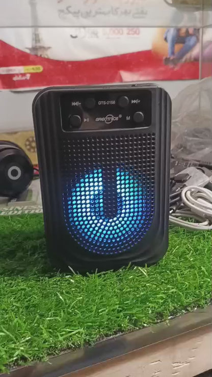 GTS 2158 Portable Bluetooth Speaker | 3-Inch Ultra Loud Stereo with LED Lights