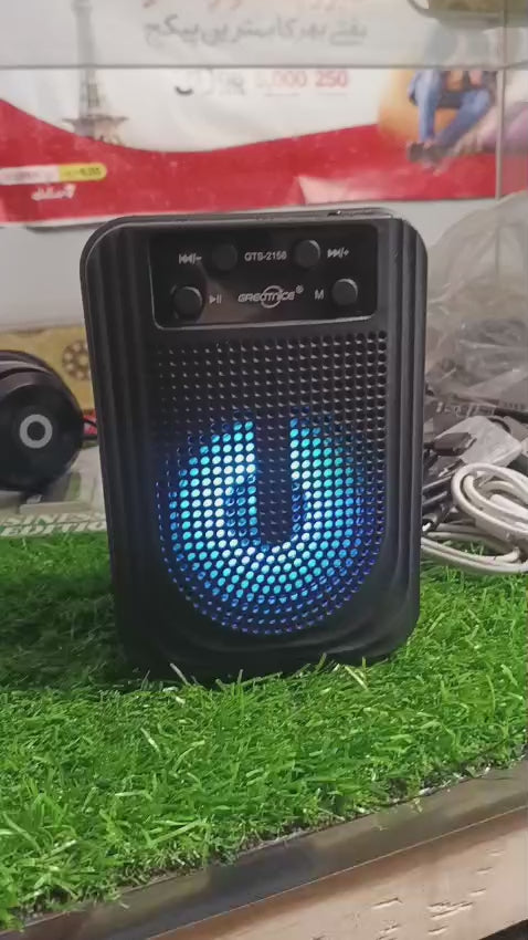 GTS 2158 Portable Bluetooth Speaker | 3-Inch Ultra Loud Stereo with LED Lights